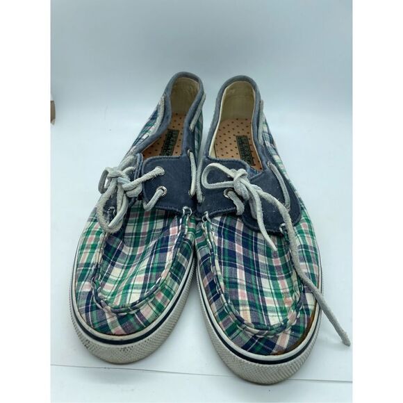 Sperry Top-Sider Authentic Original 2-Eye Blue & Plaid Boat Shoes Women's Size 9 - Picture 2 of 7